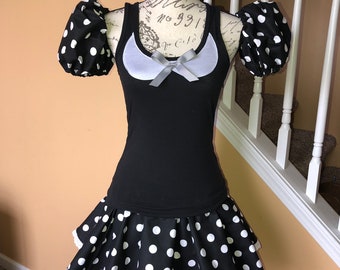 Mini Lady Mouse inspired running skirt costume tank/skirt