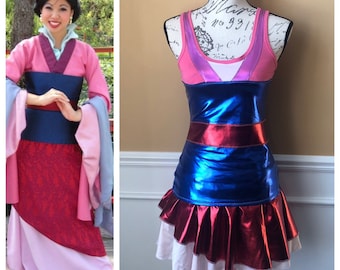Mulan pink Inspired Running Performance fabric Costume skirt/Costume/Outfit