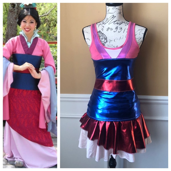 Mulan pink Inspired Running Performance fabric Costume skirt/Costume/Outfit