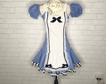 Bling Alice in wonderland dress Inspired Running Complete Outfit / skirt / Costume Halloween