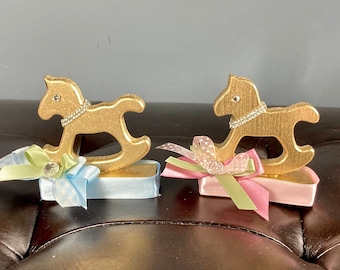 5pc ROCKING HORSE FAVOR, Rocking Horse Baby Shower, Royal Baby Shower, Rocking Horse Theme, Royal Baby Shower Favors, Girl Baby Shower