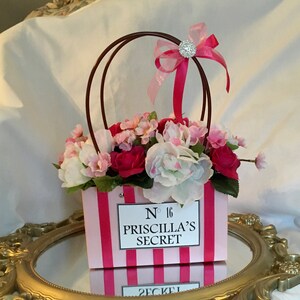 Pink Shopping Bag Centerpiece, Pink Centerpiece, Sweet 16 Centerpiece, Bridal Shower Centerpiece, 50th Birthday Centerpiece, 21st Birthday