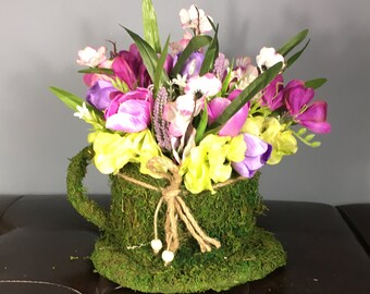 TEA PARTY CENTERPIECE, Alice in Wonderland Decor, Tea Lovers Gift, Tea Party Bridal Shower, Mad Hatta Party, Tea Party Theme Birthday