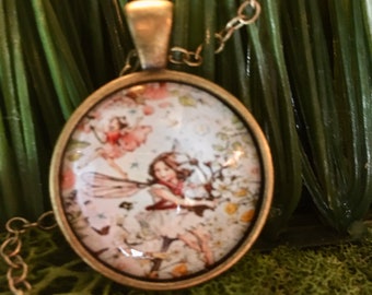 FAIRY PENDANT, Whimsical Fairy Pendant, Whimsical Fairy Jewelry, Fairy Jewelry, Bridesmaid Gifts, brass pendant, silver pendant, fairies