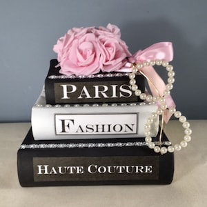 DECORATIVE BOOK BOX Centerpiece, Paris Theme Centerpiece, 50th Birthday Centerpiece, Sweet 16 Centerpiece, Bridal Shower Centerpiece, Paris