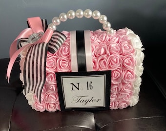 PURSE CENTERPIECE, Paris Lovers Centerpiece, Bridal Shower Centerpiece, 50th Birthday Centerpiece, Sweet 16 Centerpiece, Paris Theme