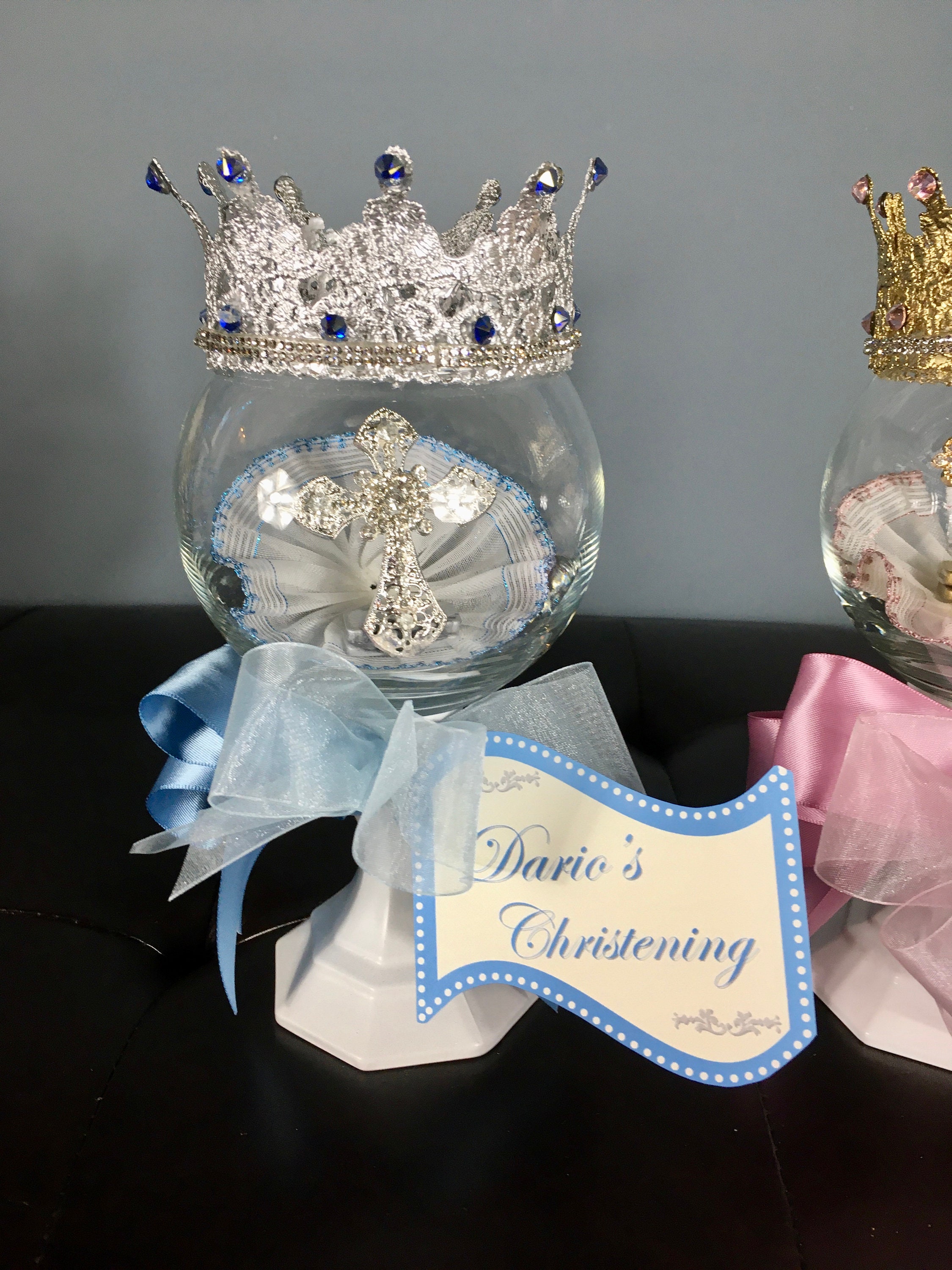 Girl COMMUNION CENTERPIECE, Baby Girl Christening Centerpiece, Baby Girl Baptism Centerpiece