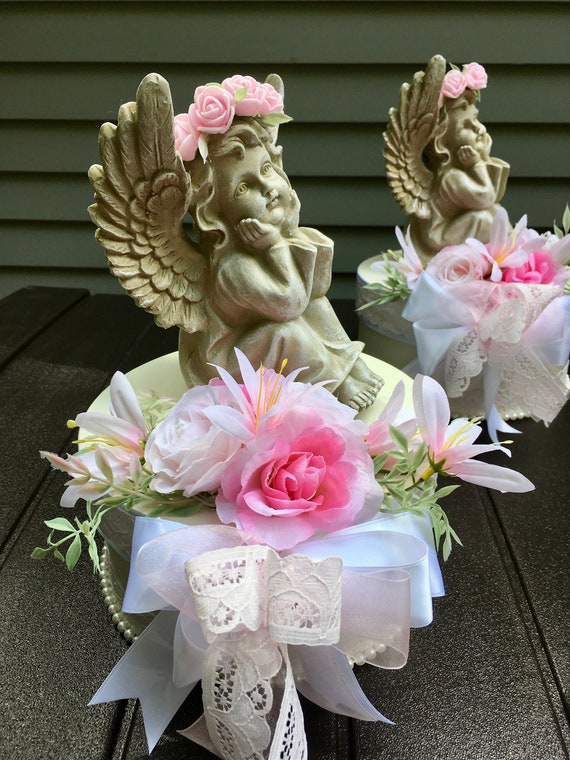 ANGEL CENTERPIECE, Communion Centerpiece, Baptism Centerpiece, Memory Dinner, Christening Centerpiece, Angel Home Decor, Religious Decor