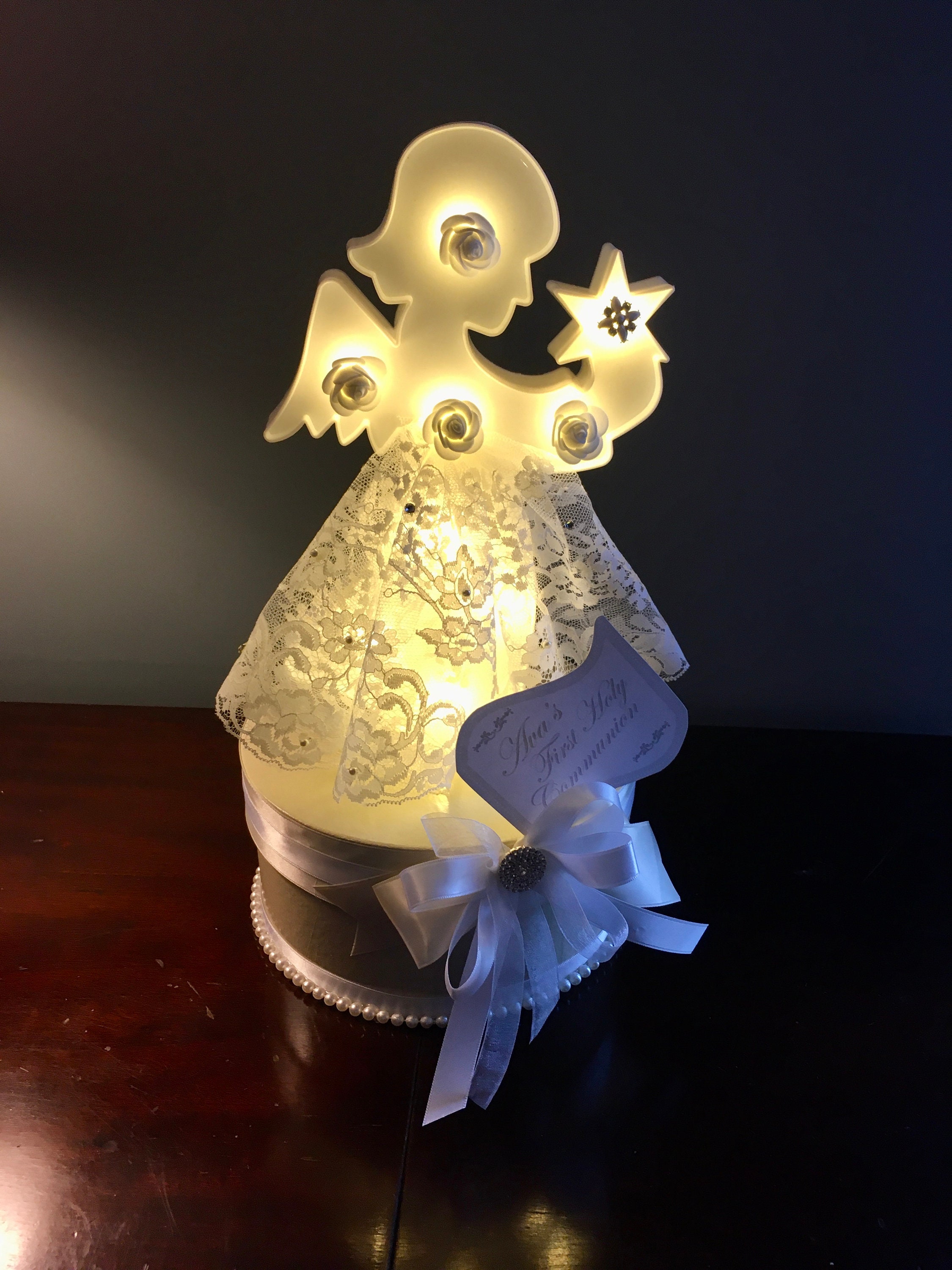 ANGEL CENTERPIECE, Angel, Angel Home Decor, Communion Centerpiece, Christening Centerpiece