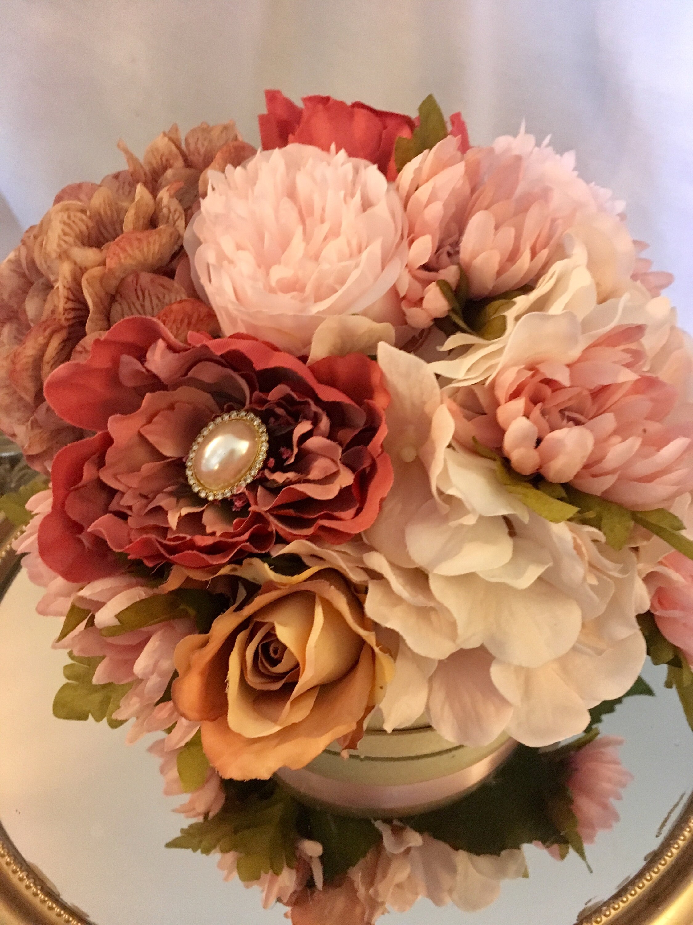 Flower hat box, bridal shower centerpiece, wedding centerpiece