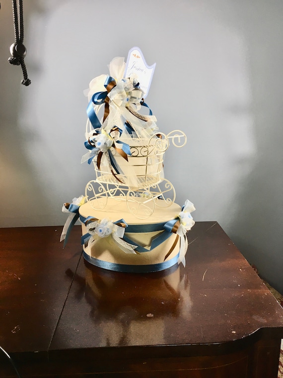 BABY CARRIAGE CENTERPIECE, Baby Shower Centerpiece, Boy Nursery Decor, Welcome Baby Boy Gift, Baby Boy Centerpiece, Baby Girl Centerpiece