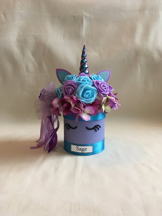 UNICORN CENTERPIECE, Unicorn Decorations, First Birthday Centerpiece, Unicorn Birthday Decoration, Purple Centerpiece, Birthday Centerpiece