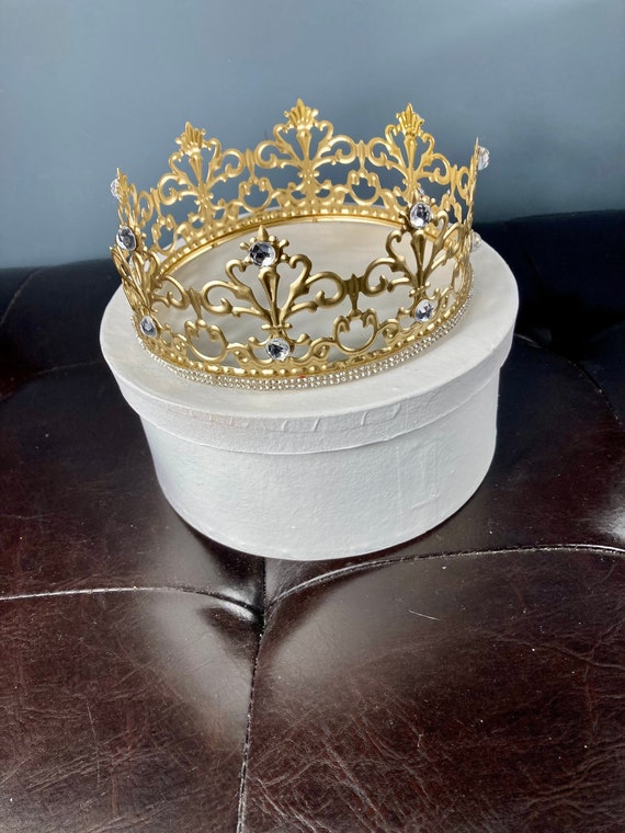 CROWN DECORATION, Crown Centerpiece, Gold Crown, Silver Crown, Royal Wedding, Metal Crown, Rhinestone Crown, King Crown, Queen Crown, Crown