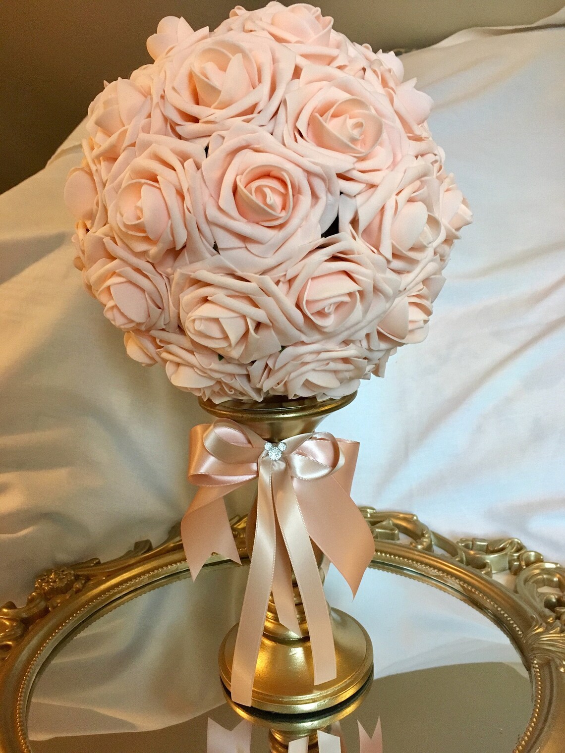 PINK BLUSH Flower Ball Pink Blush Kissing Ball Blush Pomander Etsy