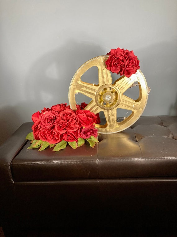 HOLLYWOOD CENTERPIECE, Hollywood Sweet Sixteen Decor, Movie Reel, Gold and Red, Red Carpet Event, Movie Birthday, Hollywood 50th Birthday