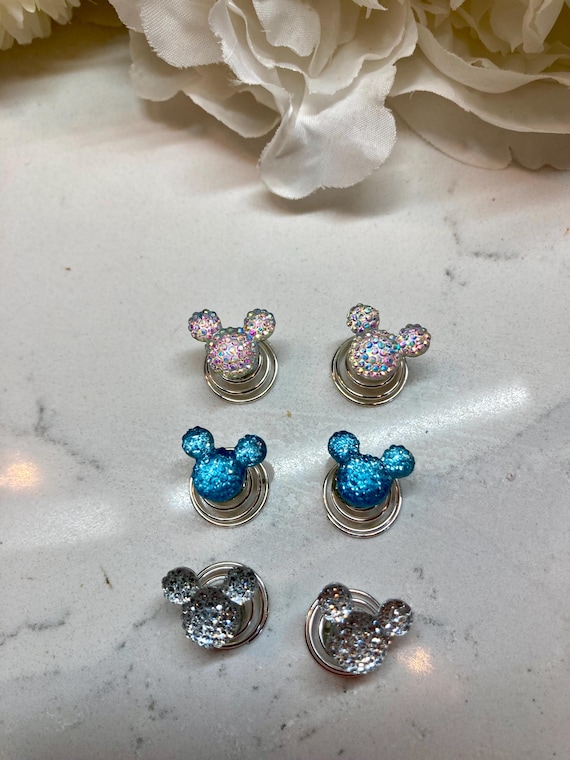DISNEY WEDDING MICKEY Hair Swirl Pins, Bridal Updo Hair Pin, Fairy Tale Bride Hair Accessories, Set of 6 Sparkly Acrylic Hair Twists, Bride