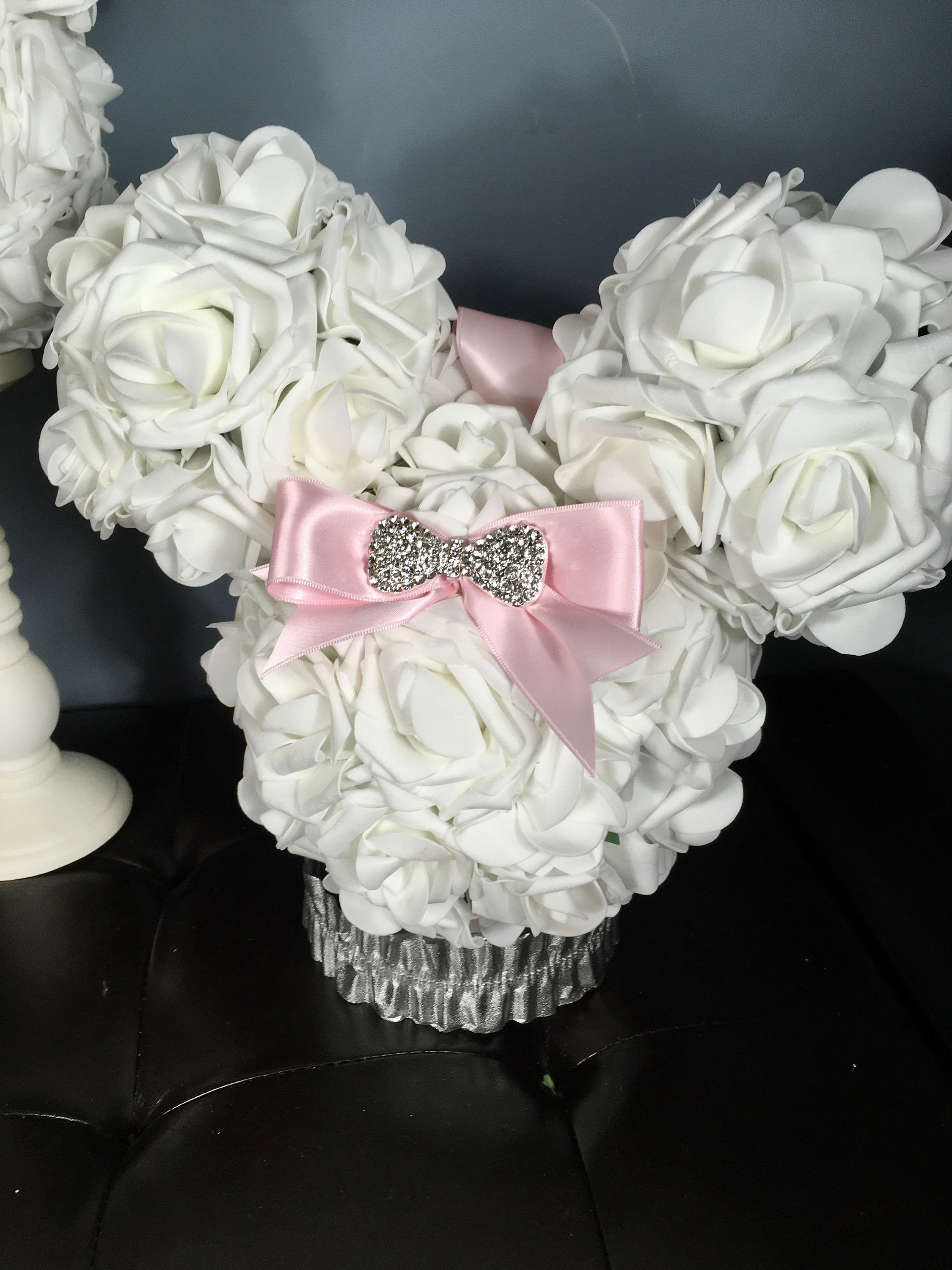 Disney Wedding Flower Pins-bouquets-corsages-boutonnieres-centerpieces-Bridesmaids-Flower  Girls-Silver Bouquet Picks