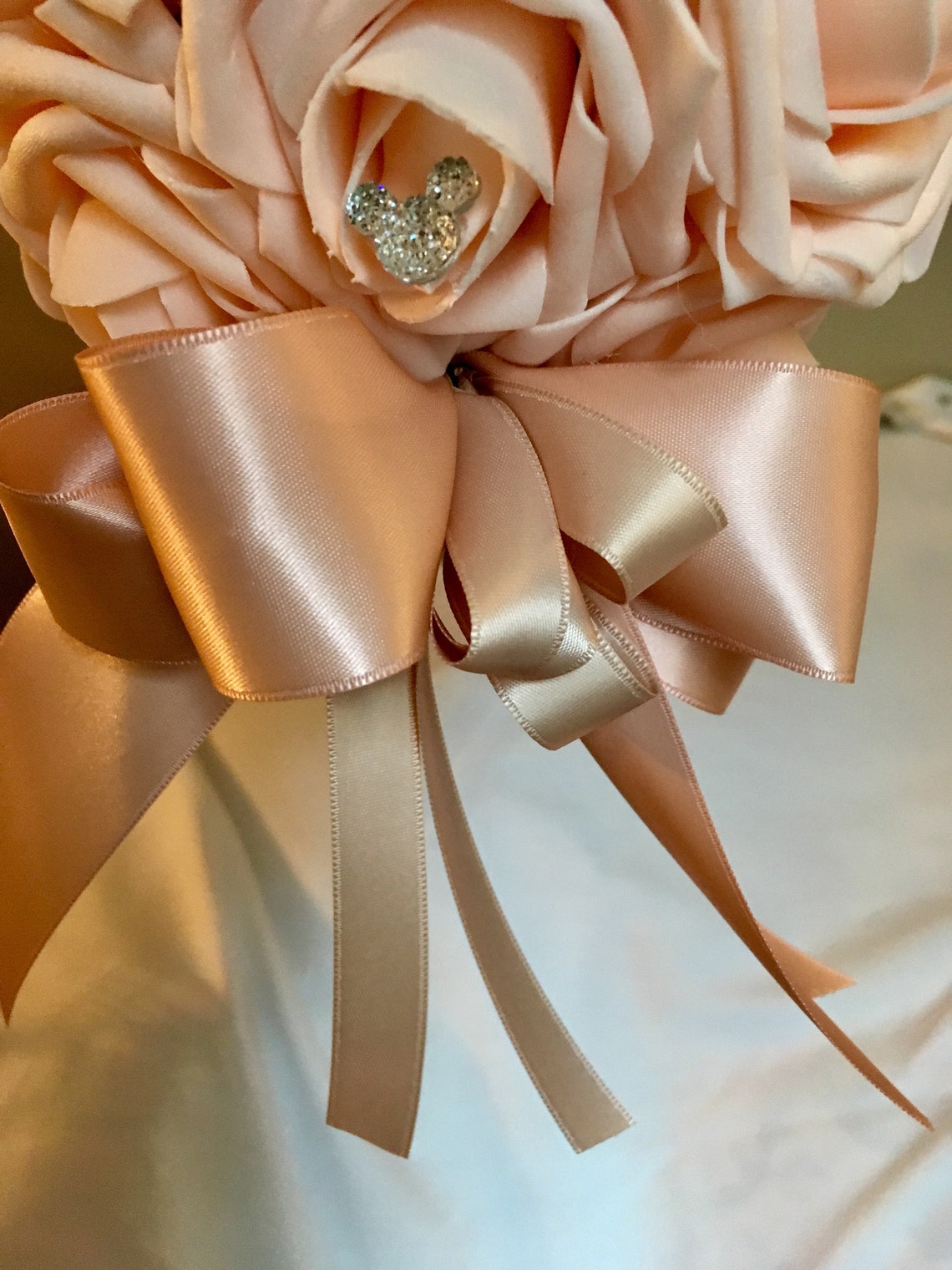 PINK BLUSH Flower Ball With Satin Handle Bride Bouquet Etsy