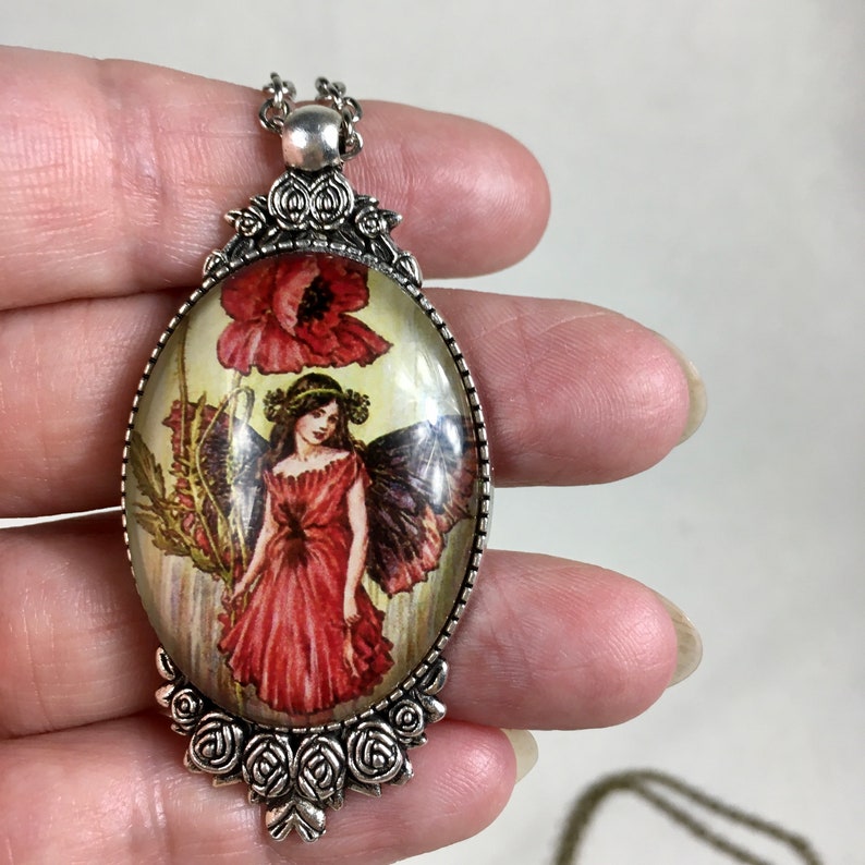 Fairytale Jewelry Bridesmaid Gift Fairy Jewelry Fairies Fairy Pendant Whimsical Fairy Pendant Red Fairy Pendant RED FAIRY NECKLACE