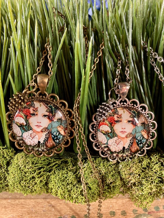 FOREST FAIRY NECKLACE, Forest Fairy Jewelry, Forest Fairy Pendant, Winter Fairy Necklace, Winter Fairy Jewelry, Winter Fairy Pendant, Fairy