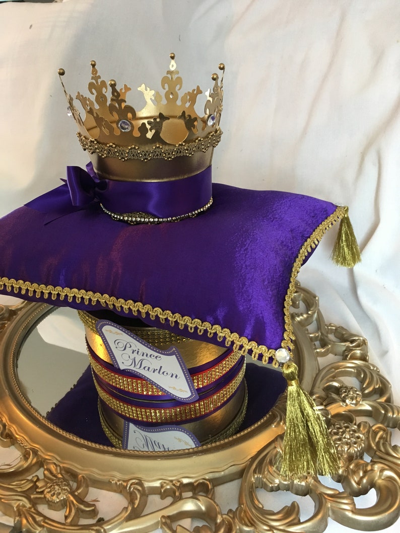 Royal Pillow crown centerpiece purple & gold crown Etsy