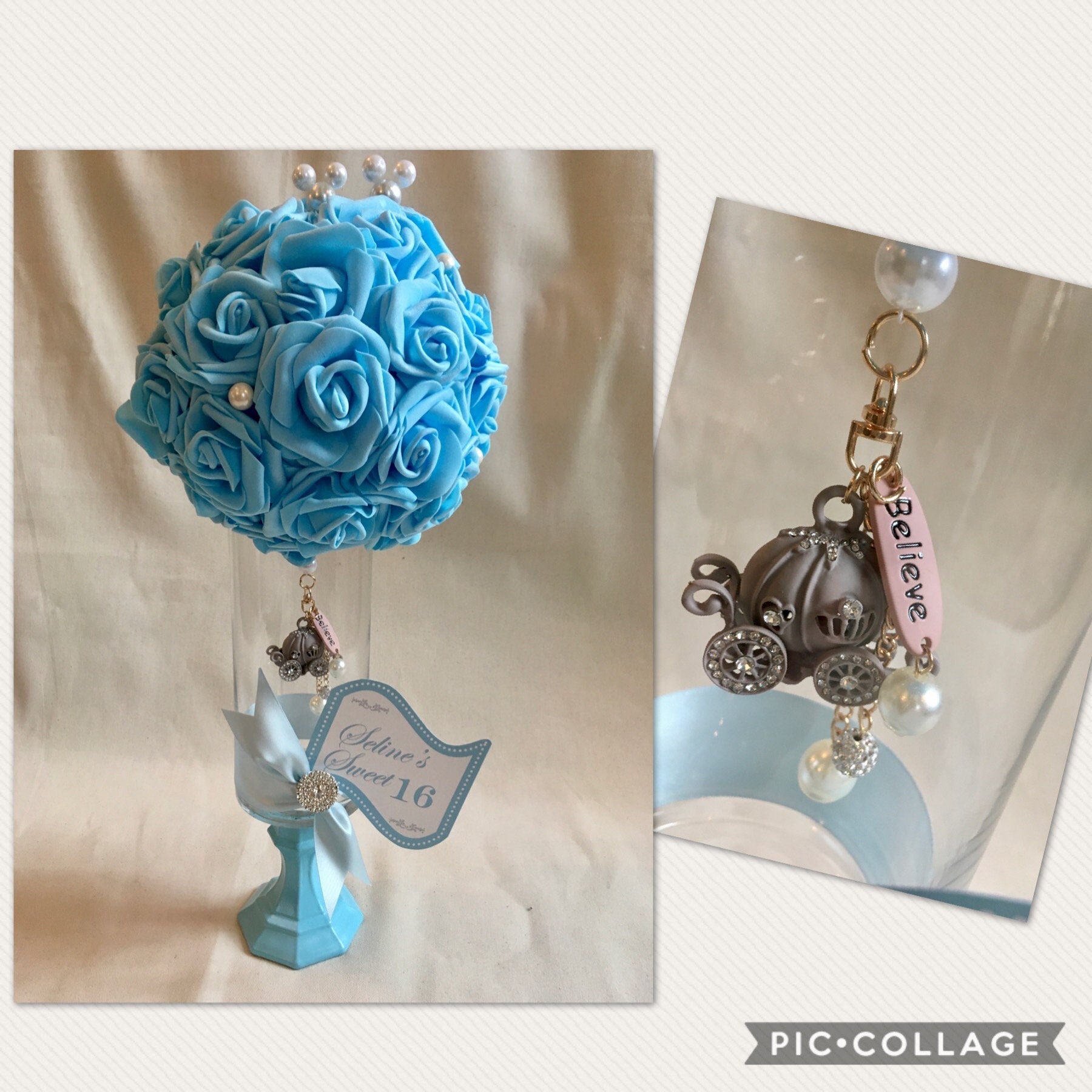 CINDERELLA CENTERPIECE Cinderella Sweet 16 Disney Wedding Centerpiece Fairytale Wedding Communion Centerpiece Cinderella 1st Birthday Etsy