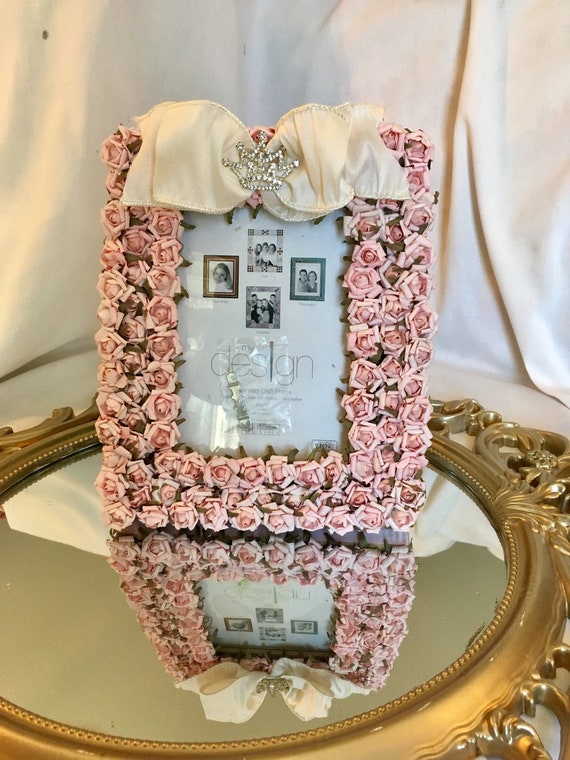 FLOWER PICTURE FRAME,  Princess Birthday Decoration, Cinderella Wedding Decoration,   Princess Baby Shower Decoration, Crown Theme Birthday