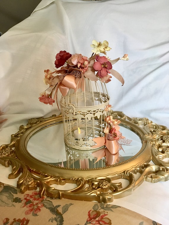 rose gold birdcage centerpiece, birdcage centerpiece, birdcage card box, birdcage candle centerpiece, bridal shower centerpiece, wedding