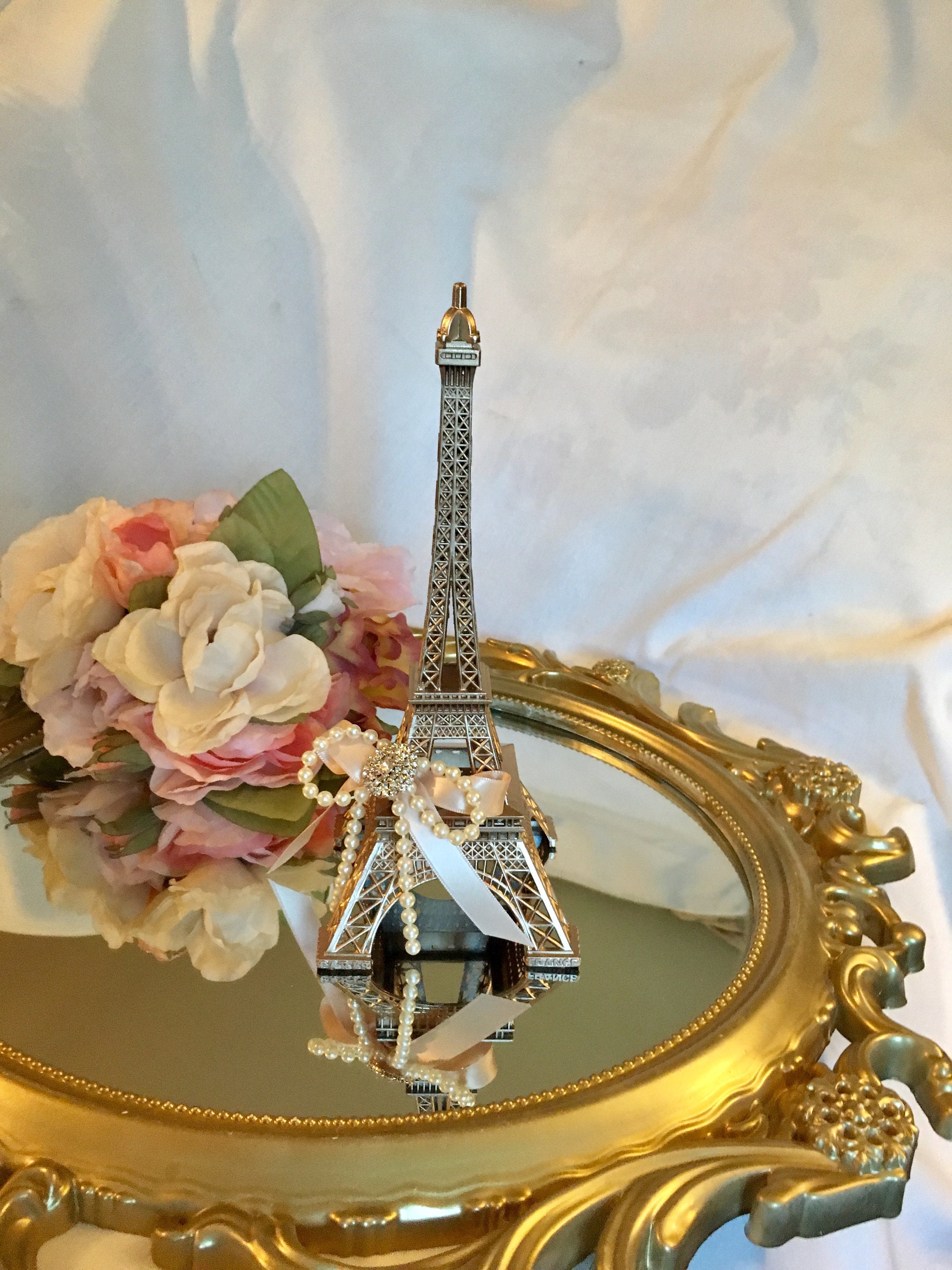 12pc Wedding Eiffel Tower vase Centerpiece Decorations Clear White