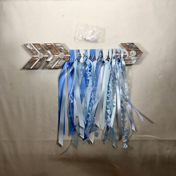 BLUE WHITE ARROW, Hanging Arrow, Decor Baby Boy Nursery, Blue Boy Room Decor, Blue White Wall Hanging, Boy Baby Shower, Boho Chic Boho Decor