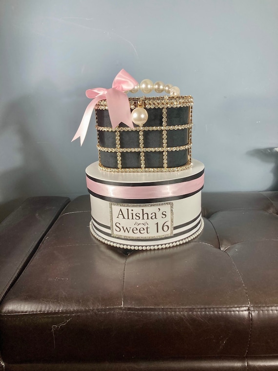 DIAMOND PURSE CENTERPIECE, Glitz and Glam Party, 50th Birthday Decor, Paris Centerpiece, Paris Party Decor, Sweet 16 Decor, Glam Baby Shower