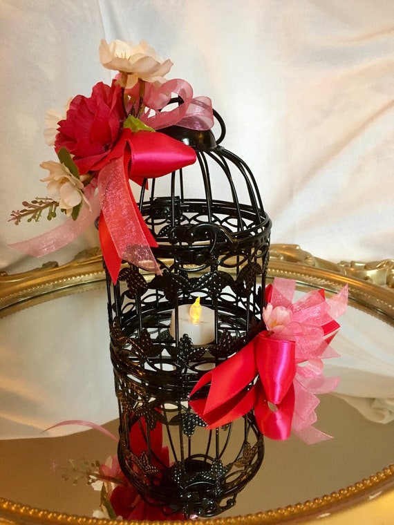 Birdcage centerpiece, decorated birdcage, Paris theme bridal shower, Paris theme sweet 16, Paris theme birthday, Paris theme wedding