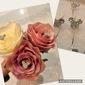 4 Hidden Mickey Flower Pins-Bouquet Pins-Disney themed