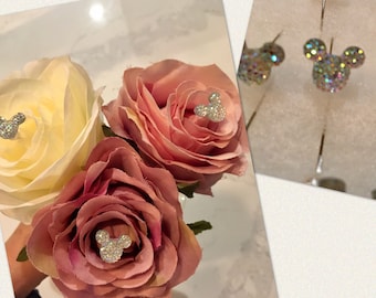 12pc HIDDEN MICKEY BOUQUET Pin, Disney Wedding Bouquet Pin, Mickey Boutonniere Pin, Mickey Corsage Pin, Disney Wedding Centerpiece Pin