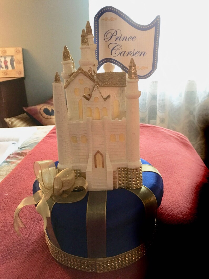 Baby Shower Centerpiece CINDERELLA CASTLE CENTERPIECE Crown Decoration Princess Birthday Party Sweet 16 Centerpiece Cinderella Wedding