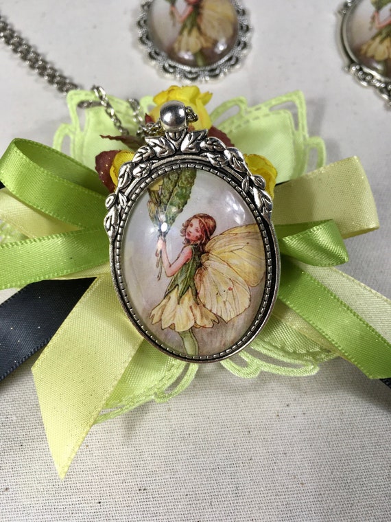 FAIRY NECKLACE, Fairytale Jewelry, Whimsical Fairy Pendant, Fairy Jewelry, Yellow Fairy Necklace, Fairy Pendant, Whimsical Fairy, Fairies