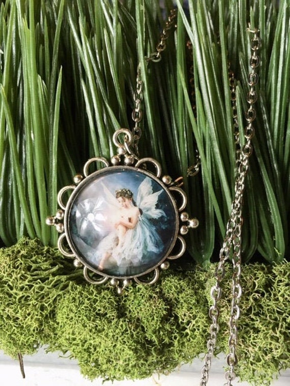 FAIRY NECKLACE, FAIRYTALE Necklace, Whimsical jewelry, Communion Gift, Fairytale Jewelry, Blue Fairy Necklace, Angel Jewelry, Angel Necklace