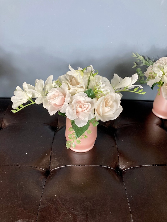 ROSE GOLD CENTERPIECE, Blush Centerpiece, Communion Centerpiece, Wedding Centerpiece, Bridal Shower Centerpiece, Sweet 16 Centerpiece