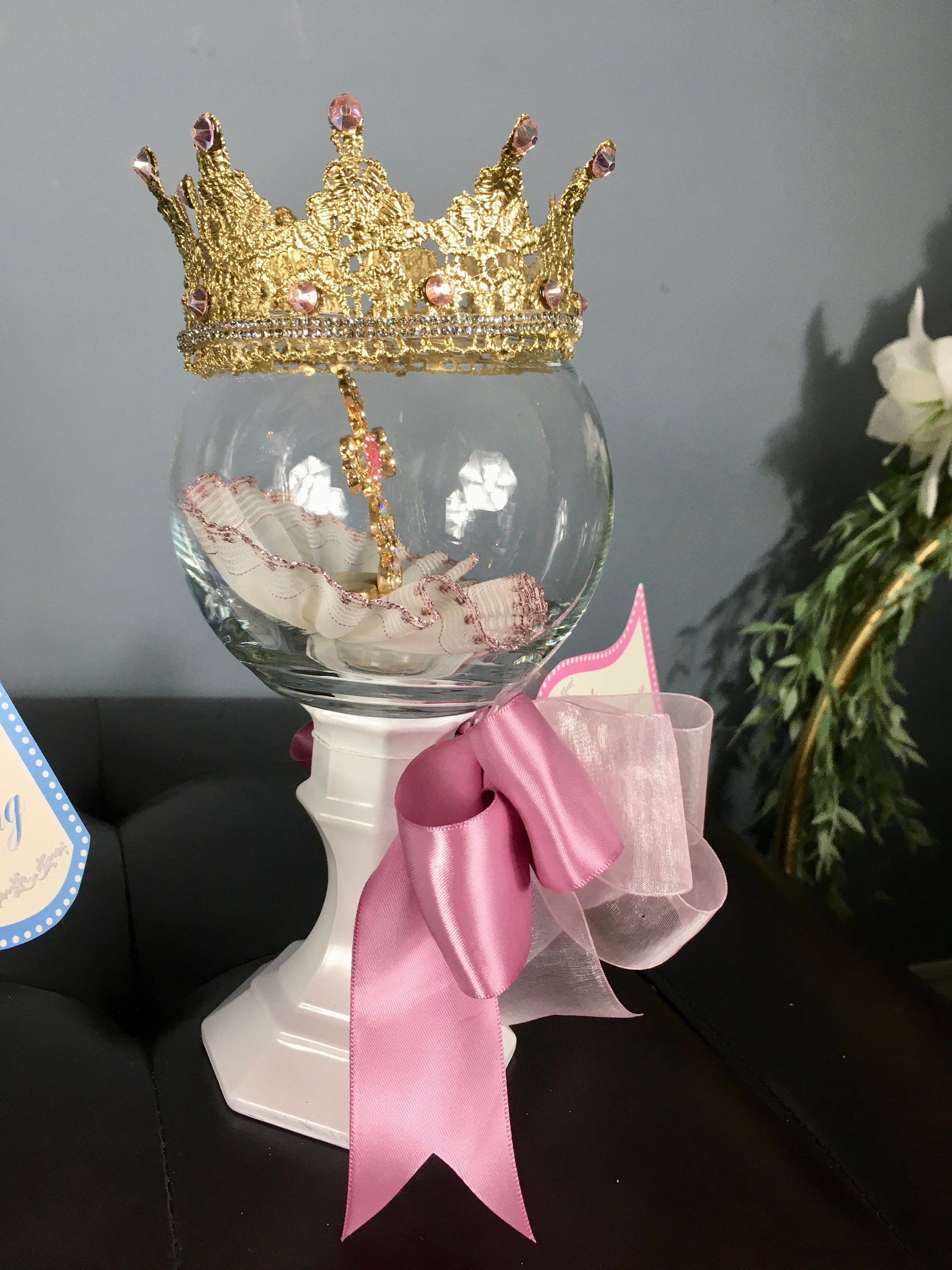 Girl COMMUNION CENTERPIECE, Baby Girl Christening Centerpiece, Baby Girl Baptism Centerpiece
