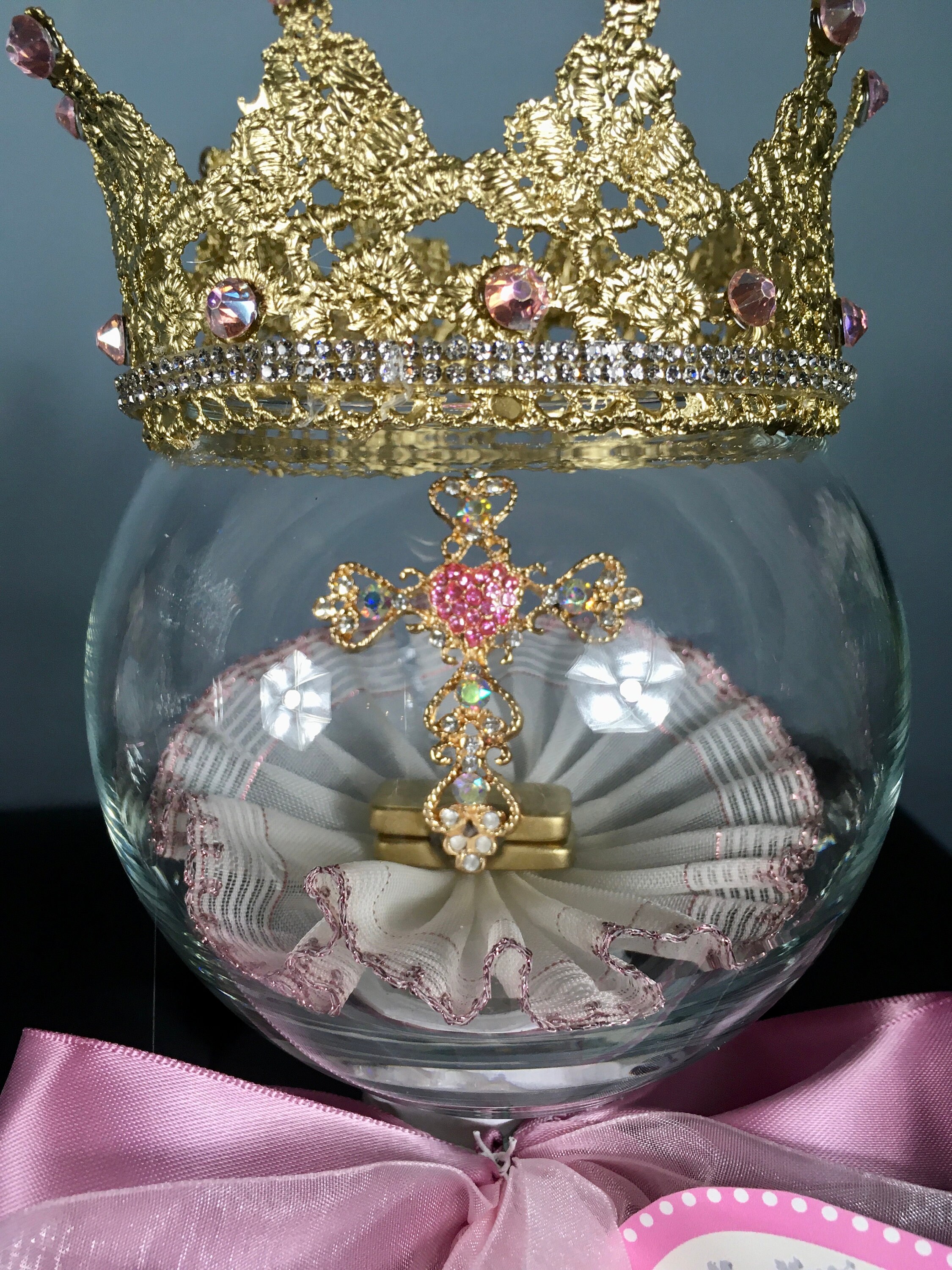 Girl COMMUNION CENTERPIECE, Baby Girl Christening Centerpiece, Baby Girl Baptism Centerpiece