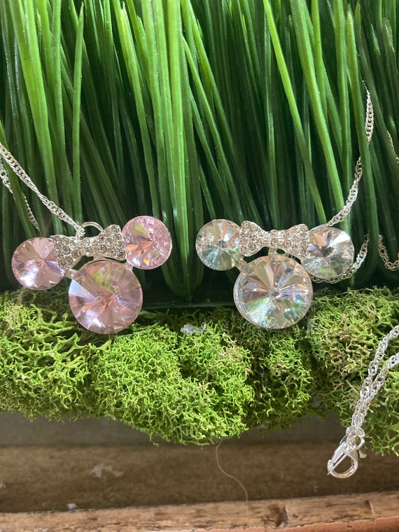 Buy CRYSTAL MICKEY NECKLACE Crystal Mickey Pendant Fairytale Wedding Gift Disney Lovers Gift Disney Christmas Minnie Mouse Crystal Necklace Online in India Etsy
