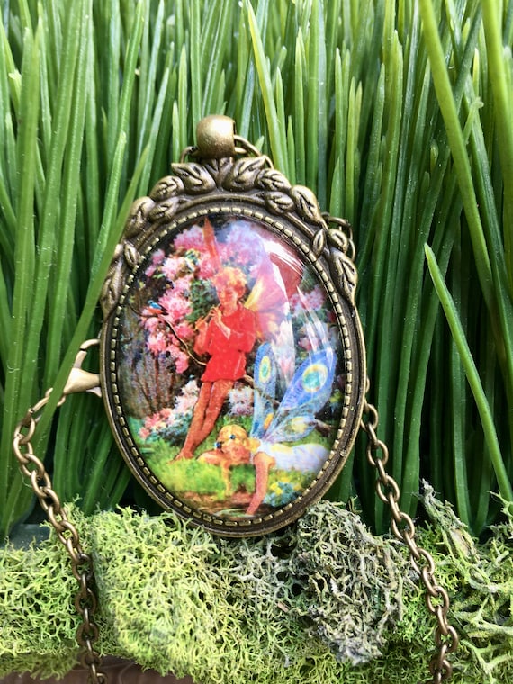 FAIRY NECKLACE, Red Fairy Necklace, Red Fairy, Whimsical Fairy Pendant, Fairy Jewelry, Fairy Neckalcelace