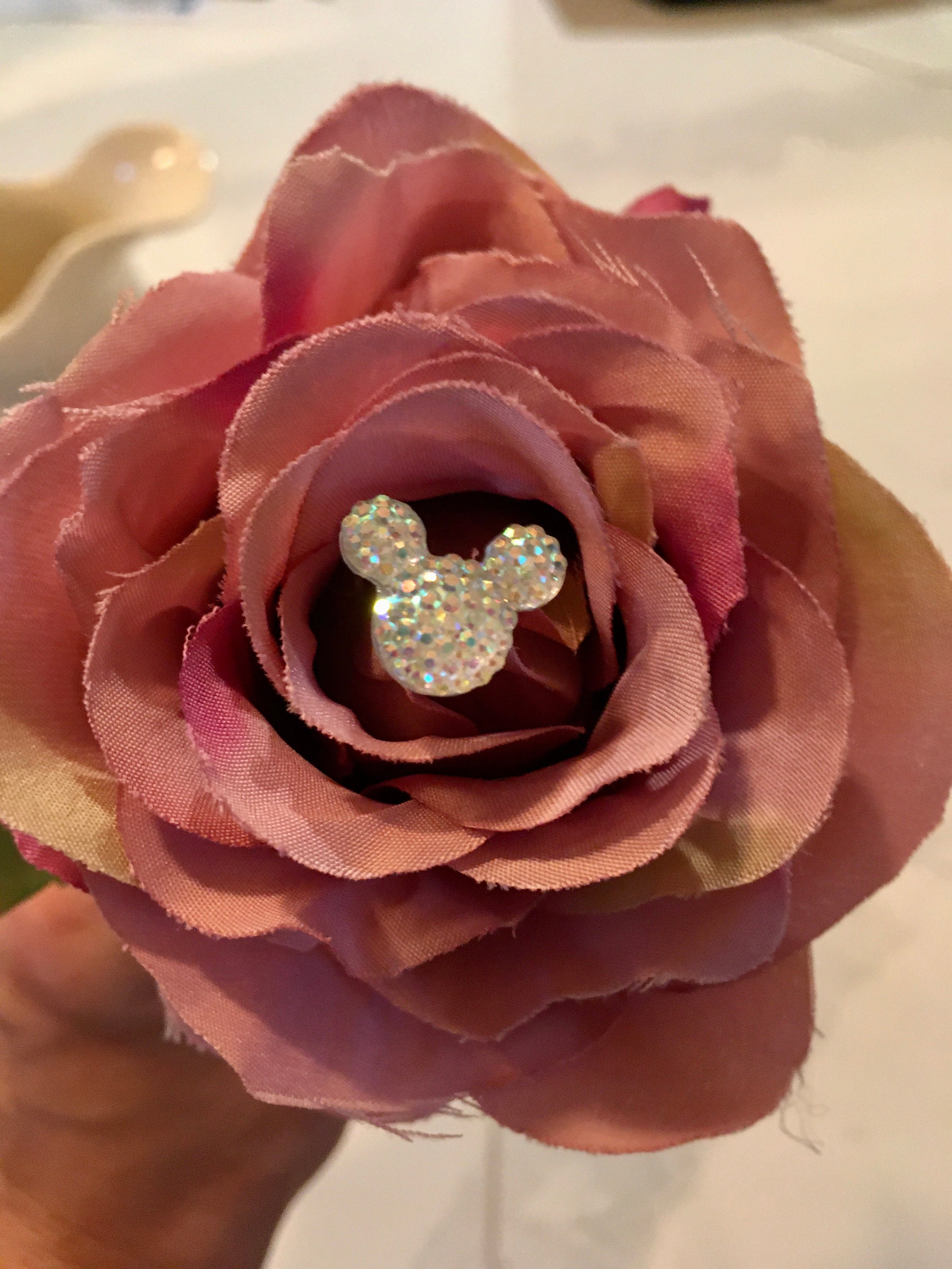 Hidden Mickey-6 Pearl Mouse Bouquet Picks-Disney Wedding