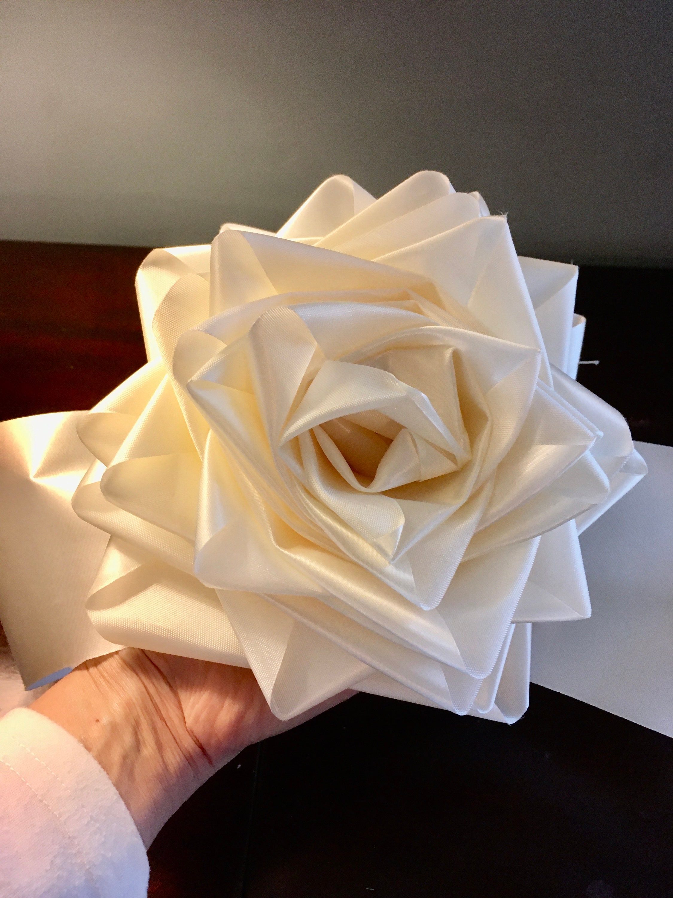 Handmade Diy Rose Flower Ribbon Bow Ribbon White Transparent - Temu