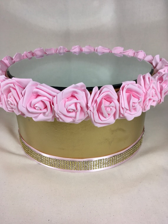 CAKE DISPLAY STAND, Flower Cake Stand, Centerpiece Display Stand, Mirror Display Stand, Centerpiece Prop, Pink Cake Stand, Pink Display