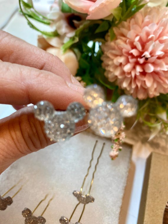 DISNEY HAIR PIN, Mickey Hair Pin, Cinderella Wedding Hair Accessories, Mickey Hair Accessory, Disney Hair Accessory, Disney Wedding Hair Pin
