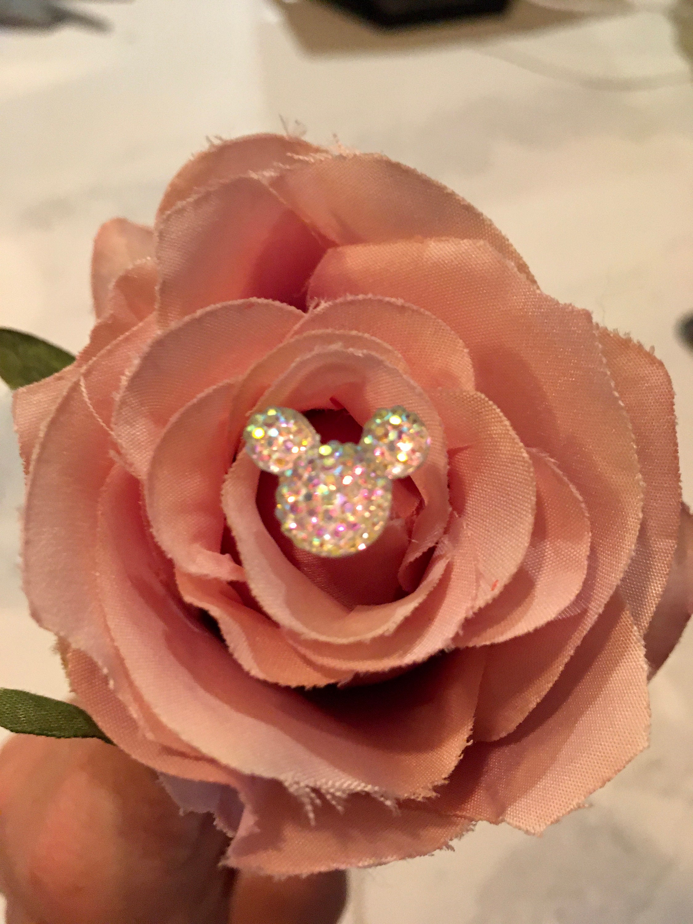 Disney Wedding Flower Pins, 6 Hidden Mickey Mouse Ears Bouquet