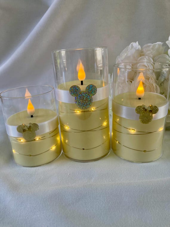 FAIRYTALE  LED CANDLE, Centerpiece Set, Mouse Silhouette Wedding Decor, Princess Party  Decor, Battery Operated Gift Set, Disney Wedding