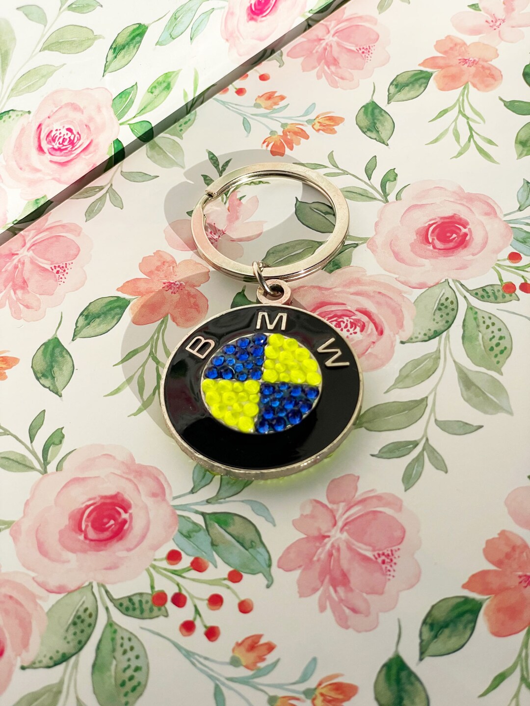 BMW Car Keychain Decorated With Glass Crystals BMW Art Logo - Etsy