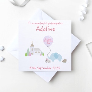 Cartes de baptême pour filles | Carte de baptême personnalisée pour petite fille, petite-fille, filleule, fille, nièce, cousine.